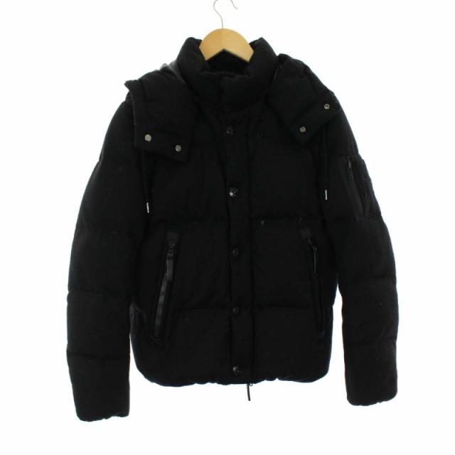 目玉 送料無料 ナノユニバース Nano Universe 西川ダウン ダウンジャケット ジップアップ フード ウール S 黒 ブラック 高速配送 Www Lakesnrivers Com