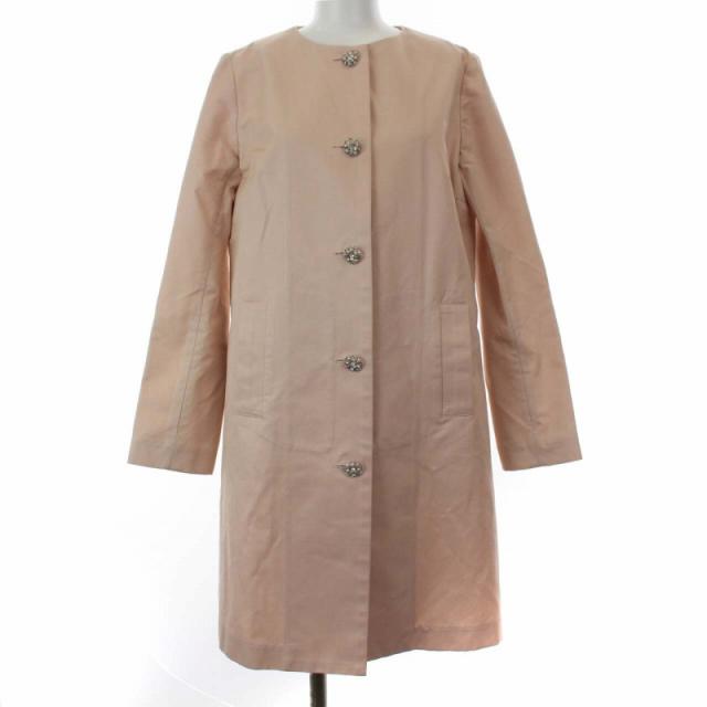 超目玉 アベニールエトワール Aveniretoile スプリングコート ノーカラーコート ロング ビジュー 装飾 S ピンク 人気ショップが最安値挑戦 Lavergneplumbing Com