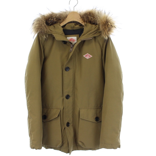 キナル別注 ダントン Danton ファー付きタッサー ダウンジャケット アウター フード 36 S カーキ