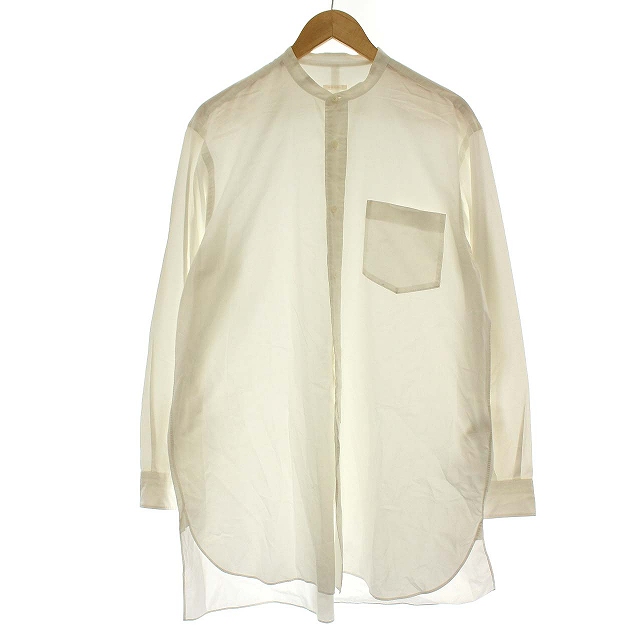 コモリ Comoli 18ss バンドカラーシャツ 長袖 シャツ ロング L相当 3 白 ホワイト G メンズ Sexyliberal Com