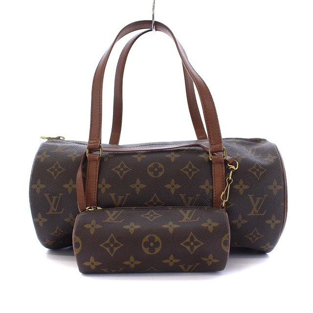 【】ルイヴィトン LOUIS VUITTON パピヨン30 モノグラム ハンドバッグ ボストンバッグ ポーチ付き M51365