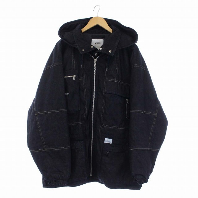 【中古】ダブルタップス 19AW CRUST Gジャン ジージャン デニムジャケット 中綿 フード 4 インディゴ 192WVDT-JKM07