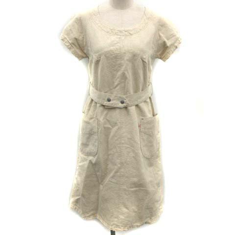 中古 アメリカーナ Americana ワンピース ひざ丈 リネン混 半袖 S ベージュ Ek レディースの通販はau Wowma ワウマ ブランド古着のベクトル 商品ロットナンバー