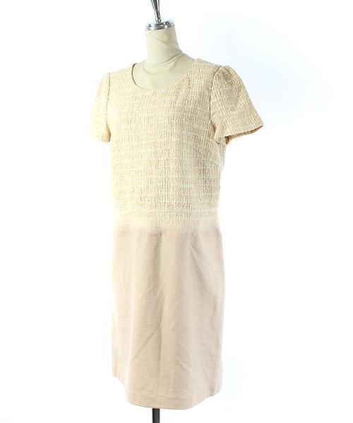 中古 アナイ Anayi ワンピース ツイード 半袖 ひざ丈 ベージュ 38 De1 レディースの通販はau Wowma ワウマ ブランド古着のベクトル 商品ロットナンバー