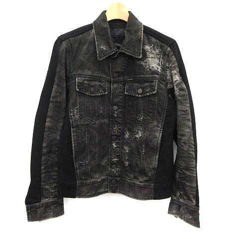 Diesel ディーゼル Gジャン 通販 ブラック S ジャケット 黒 ダメージ加工 ジージャン メンズ Kh デニム切替 Ryanandrosoff Ca