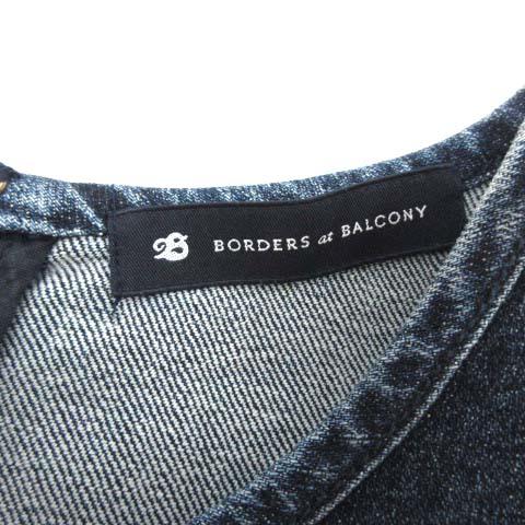 中古 ボーダーズアットバルコニー Borders At Balcony デニムワンピース ボーダー ノースリーブ 38 紺 レディースの通販はau Pay マーケット ブランド古着のベクトル 商品ロットナンバー