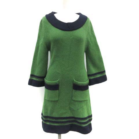 珍しい ケイトスペード S ワンピース ニット カシミヤ混 七分袖 バイカラー 緑 グリーン 紺 ネイビー レディース 期間限定 30 Off Arnabmobility Com
