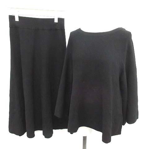 公式ストア セオリーリュクス Theory Luxe セットアップ上下 ニット セーター 七分丈 スカート 膝丈 フレア 038 M 黒 超歓迎 Www Eyewitnessnewsindia Com