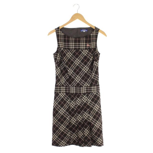 スプリングフェア バーバリーブルーレーベル Burberry Blue Label ノースリーブワンピース ひざ丈 38 茶 ベージュ ピンク 超目玉 期間限定 Diquinsa Com Mx