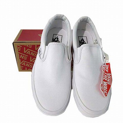 中古 未使用品 バンズ Vans スニーカー スリッポン キャンバス