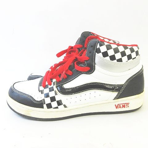 中古 バンズ Vans チェッカー柄 ハイカットスニーカー シューズ