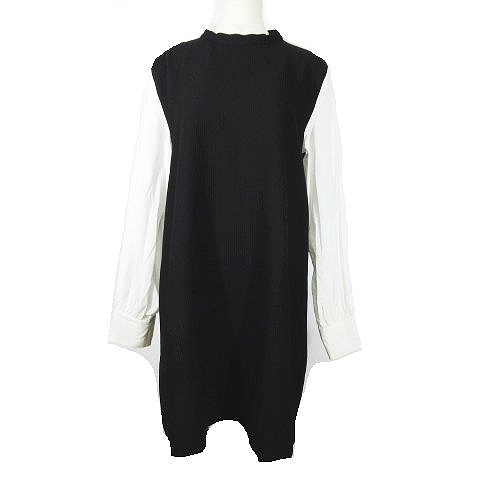 中古 ザラ ベーシック Zara Basic リブ ニット ワンピース 袖切替 長袖 カットソー M ブラック ホワイト 7の通販はau Pay マーケット ブランド古着のベクトル 商品ロットナンバー