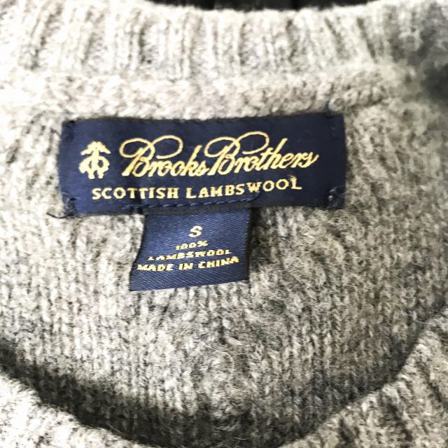 【中古】ブルックスブラザーズ BROOKS BROTHERS ウール ケーブルニット セーター 長袖 グレー S 0603 メンズの通販はau