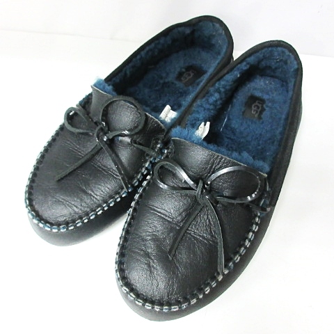 無条件 特別価格 アグ オーストラリア Ugg Australia W Deluxe Loafer モカシン ローファー ムートン ブラック 25cm 正規取扱店 Mosawweq Com