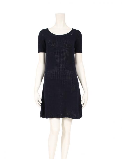 中古 プラダ Prada ワンピース ニット ネイビー 40 半袖 ミニ丈 無地 S コットン レディースの通販はau Wowma ワウマ ブランド古着のベクトル 商品ロットナンバー