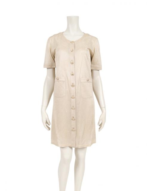 殿堂 シャネル Chanel ワンピース ゴールド 36 半袖 P523 ゴールド ひざ丈 無地 Chanel P523 レーヨン レディース ミシン専門店 ミシンランド 987d5647 Asbaukeramik De