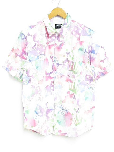 中古 ステューシー Stussy シャツ 半袖 総柄 スカル プリント 白 ピンク系 M Nk 02 メンズの通販はau Wowma ワウマ ブランド古着のベクトル 商品ロットナンバー