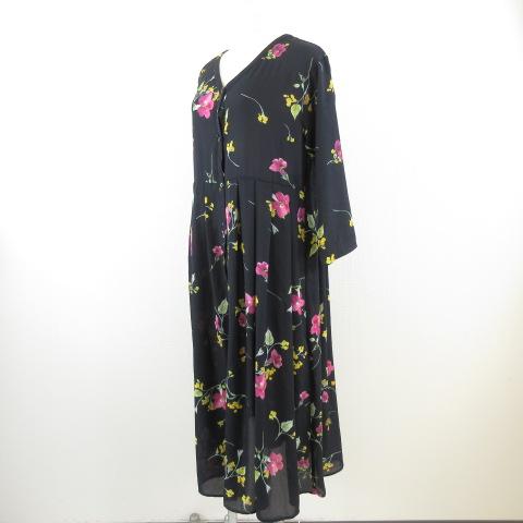 短納期対応 未使用品 アーバンリサーチ ドアーズ シャツワンピース ガウン ロング 長袖 シフォン 花柄 紺 紫 レディース リアルサープラス Arnabmobility Com