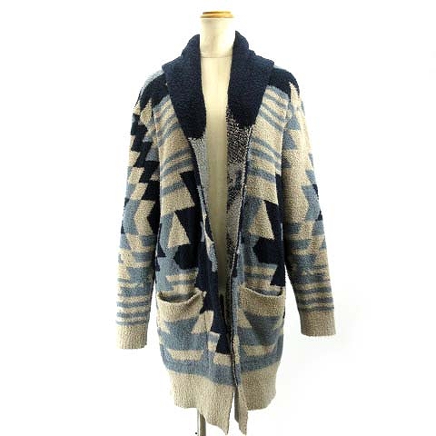 格安saleスタート ベアフットドリームス Rhc Ron Herman Pay Herman ショールカラーカーディガン 厚手 ネイティブ柄 レディース ネットau ロゴ刺繍 グレー ブルー One レディース 南牧村 F53ba2 Energizarengenharia Com