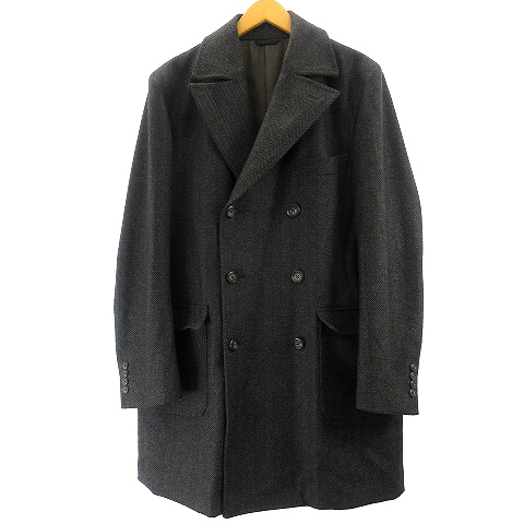 大人女性の 麻布テーラー Azabu マーケット Pay Azabu Tailor Pコート ダブルチェスターコート ヘリンボーン ビジネス 黒 ブラック グレー 50b 約xl Ibo3 メンズ ツキガタチョウ 9c0494 Udtalks Com