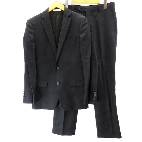 安心の日本製 カルバンクライン Calvin Klein シングルスーツ セットアップ ビジネス フォーマル ストライプ ネイビー 34 30 約s メンズ 工房直送価格 Carlavista Com