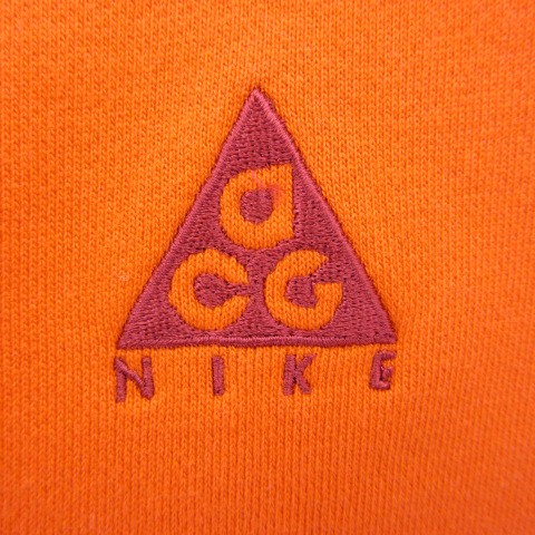 【中古】ナイキエーシージー NIKE ACG BQ7199-634 プルオーバーフーディー パーカー 長袖 ロゴ刺繍 オレンジ S の通販は