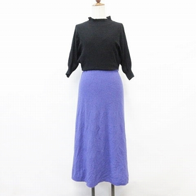 最新人気 フレイアイディー Fray I D ニット ワンピース ロング丈 5分袖 ハイネック キャミソール付き 毛 カシミヤ 紫 黒 F レディース 公式 Arnabmobility Com