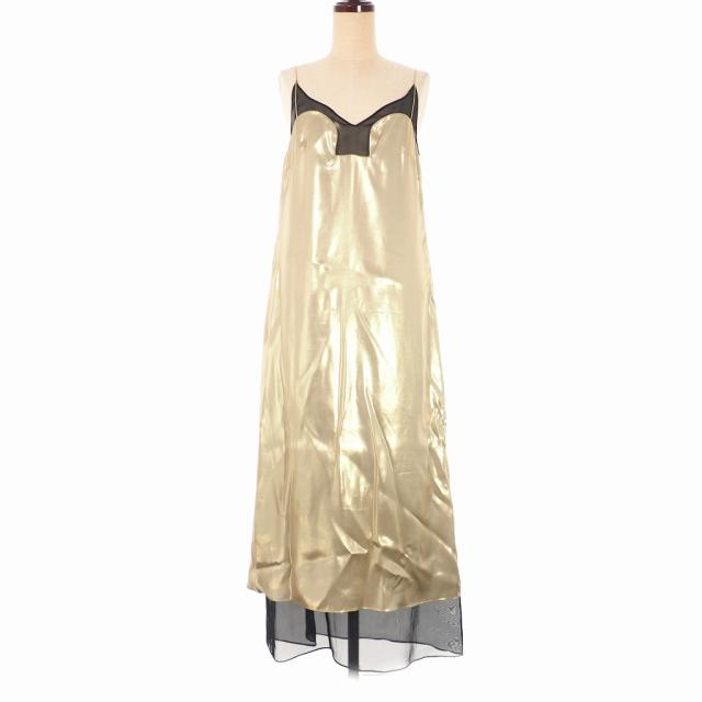 新規購入 未使用品 メゾンマルジェラ Maison Margiela 18aw チュール切替 キャミソール ワンピース ドレス 40 ゴールド 日本最大級 Olsonesq Com