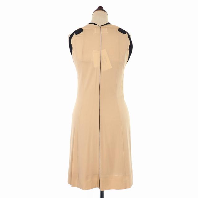 値引 未使用品 メゾンマルジェラ Maison Margiela 18aw ノースリーブ ストレッチ ワンピース ライン 40 ベージュ 年最新海外 Olsonesq Com