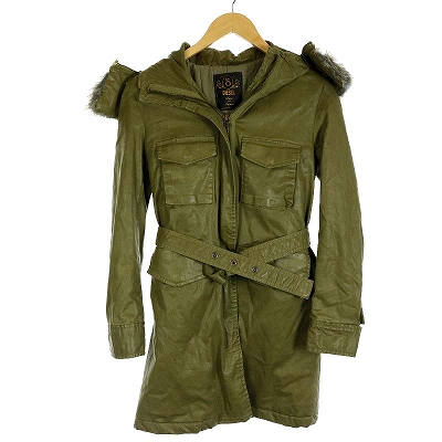 セールsale ディーゼル Diesel ミリタリーコート ロング丈 ファー装飾 フード Xs オリーブカーキ An40 メンズ ロングセラー Embol Com