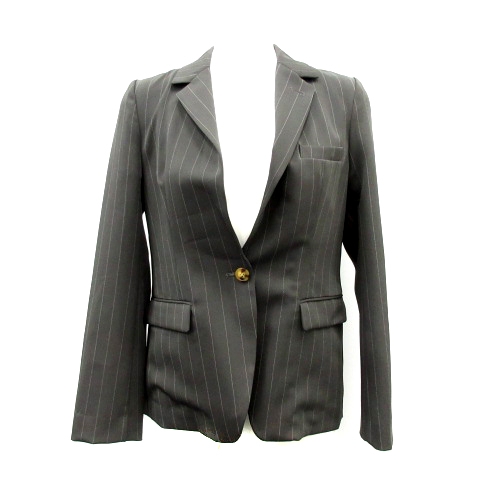 中古 アングリッド Ungrid ジャケット テーラード ストライプ S グレー Vyk レディース