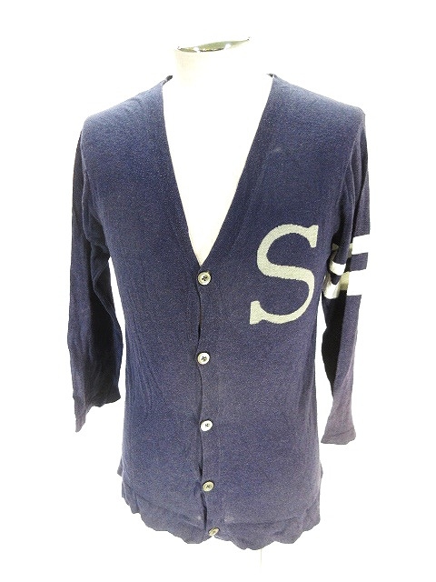 中古 サニースポーツ Sunny Sports ニット カーディガン プリント 紺