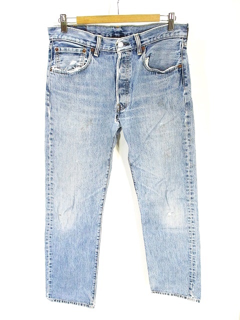中古 リーバイス Levi S 501 デニム パンツ ジーンズ ダメージ 水色 インディブルー W32 L32 Us古着 メンズの通販はau Pay マーケット ブランド古着のベクトル 商品ロットナンバー