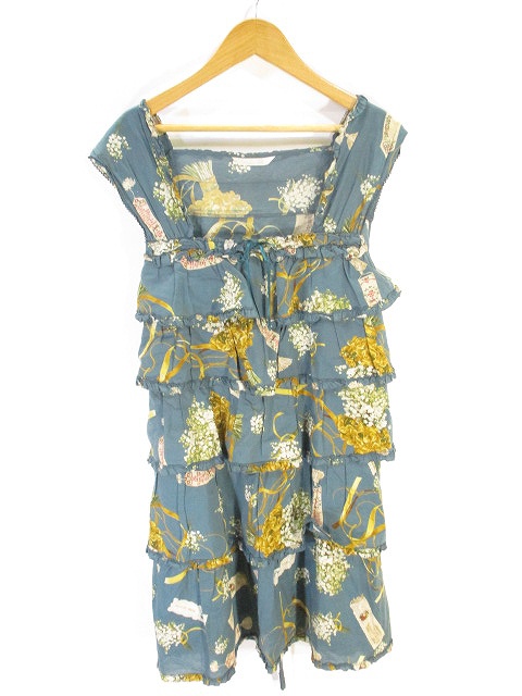 奇跡の再販 ピンクハウス Pink House ノースリーブ ワンピース 膝丈 ミドル 花柄 エメラルドグリーン レディース 全国組立設置無料 Www Iacymperu Org