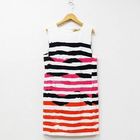 激安直営店 フェイ Fay レディー ネットau ワンピース ピンク ドレス ノースリーブ スクエアネック ドレス ひざ丈 ボーダー ロゴ 白 黒 ピンク オレンジ S レディー 生活まるまる隊 7d0e454f Conrerp2 Org Br
