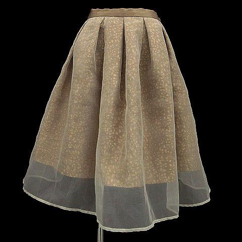 中古 ヴィルカ Virca スカート チュールスカート ミディ丈 ゴールド
