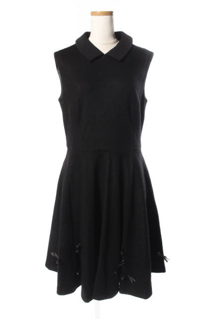 新しいエルメス マーリエパーエフデ ワンピース Maglie Par Ef De 18aw マーリエパーエフデ ワンピース リボンモチーフ クラシカル Ef De 膝丈 フレア ノースリーブ 9 黒 住設buyself C6fb95 Navpa Org