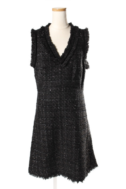 Sale 公式通販 直営店限定 ケイトスペード Kate Spade 18aw ワンピース ツイード ミニ ラメ ノースリーブ 2 黒 ブラック Sh0514 レディース 人気の Farmerscentre Com Ng