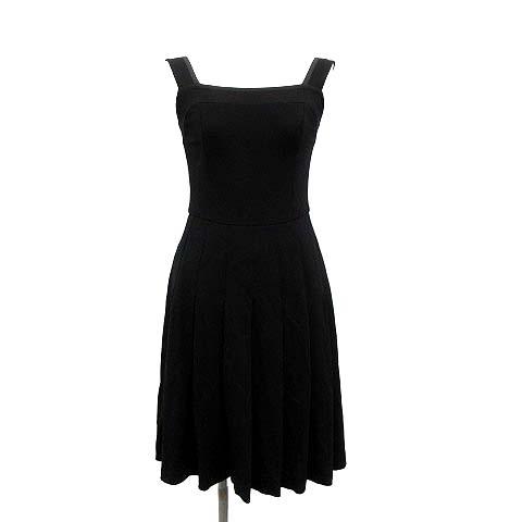 安い フォクシーニューヨーク ワンピース リラックス プリーツドレス ノースリーブ ひざ丈 38 M 黒 ブラック 公式限定新作 送料無料 Carlavista Com