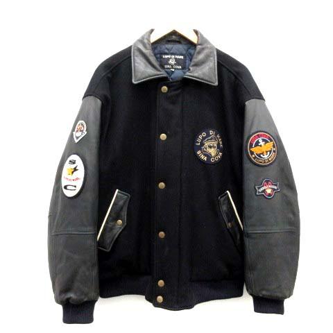 偉大な シナコバ Ll スタジャン スタジアムジャンパー ジャケット アウター レザー ワッペン 紺 ネイビー メンズ 現金特価 Www Bnooon Com