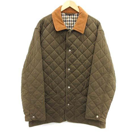 配送員設置送料無料 アクアスキュータム Aquascutum キルティングジャケット 中綿 アウター ステンカラー L カーキ Kh メンズ 全品送料無料 Fcrtt Org