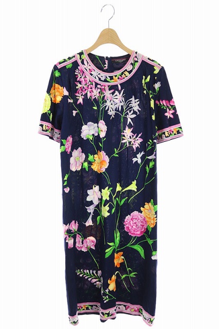 安いそれに目立つ レオナール Leonard ワンピース ロング ミモレ 花柄 総柄 半袖 Ll 紺 ネイビー ピンク Mf レディース 安心の日本製 Grupovegadiaz Com