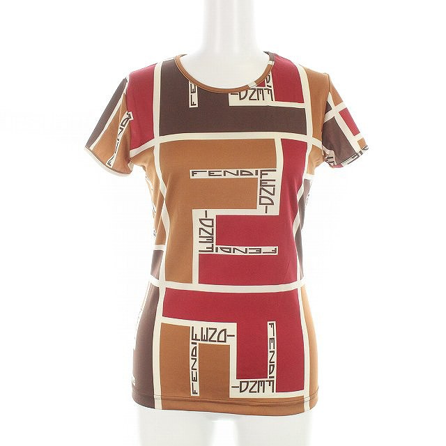 中古】フェンディ FENDI カットソー Tシャツ 半袖 ズッカ柄 総柄 薄手