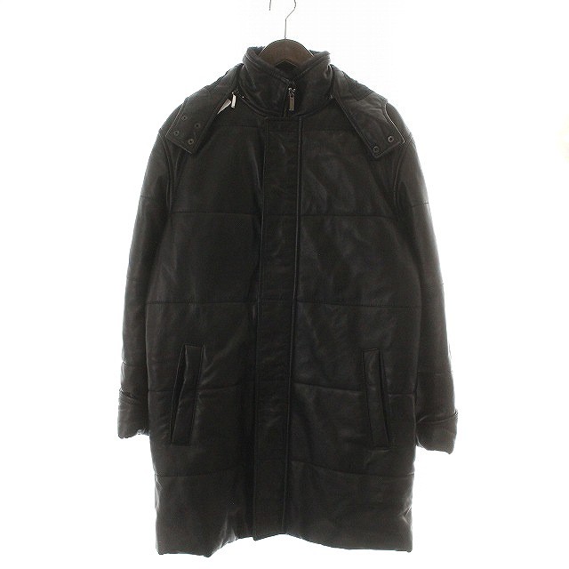 【中古】ジバンシィ GIVENCHY レザーコート アウター ラムレザー 48 L 黒 ブラック /HZ9 ■EC メンズ