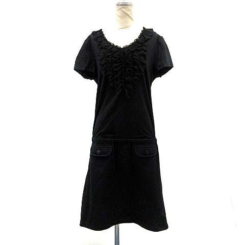 中古 ギャラリービスコンティ Gallery Visconti ワンピース ストレート ひざ丈 フリル 切替 半袖 黒 Yi10 レディースの通販はau Pay マーケット ブランド古着のベクトル 商品ロットナンバー