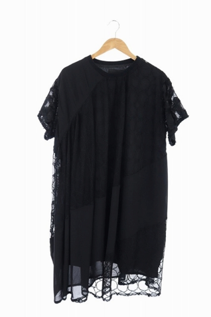 中古 ゴム Gomme ワンピース ロング ビッグシルエット メッシュ 半袖 M 黒 ブラック Rm Os レディースの通販はau Wowma ワウマ ブランド古着のベクトル 商品ロットナンバー