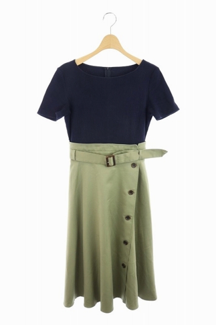 中古 ナチュラルビューティーベーシック Natural Beauty Basic 19ss ワンピース M 紺 緑 カーキ Kn Os の通販はau Pay マーケット ブランド古着のベクトル 商品ロットナンバー