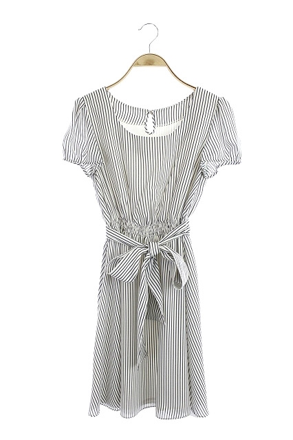 中古 クリアインプレッション Clear Impression ワンピース 膝丈 ストライプ 半袖 2 白 黒 Hk Os レディースの通販はau Wowma ワウマ ブランド古着のベクトル 商品ロットナンバー