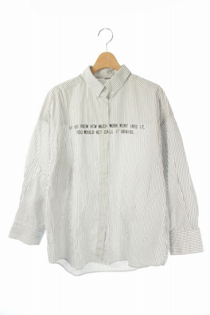 中古 ミラオーウェン Mila Owen 19ss シャツ ボタンダウンストライプワイド 長袖 1 白 黒 Kn Os レディースの通販はau Pay マーケット ブランド古着のベクトル 商品ロットナンバー