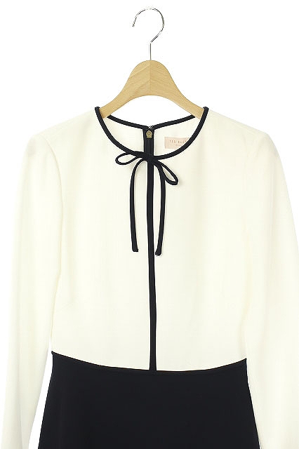 中古 テッドベーカー Ted Baker ワンピース フレア バイカラー ひざ丈 長袖 0 白 黒 Kn Os レディースの通販はau Pay マーケット ブランド古着のベクトル 商品ロットナンバー